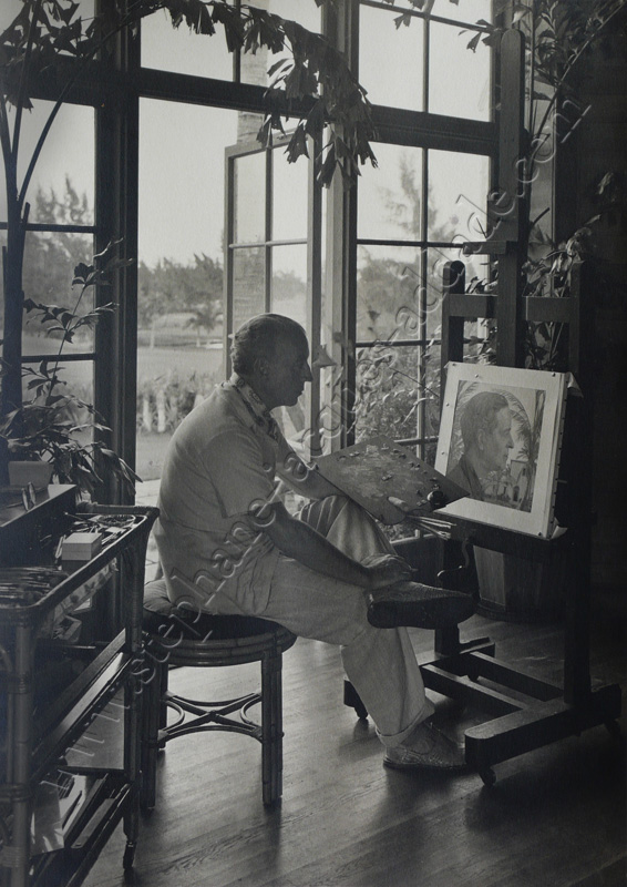  Samuel H. Gottscho - Bernard Boutet de Monvel Ã  Palm Beach devant le portrait de W. K. Vanderbilt 1937