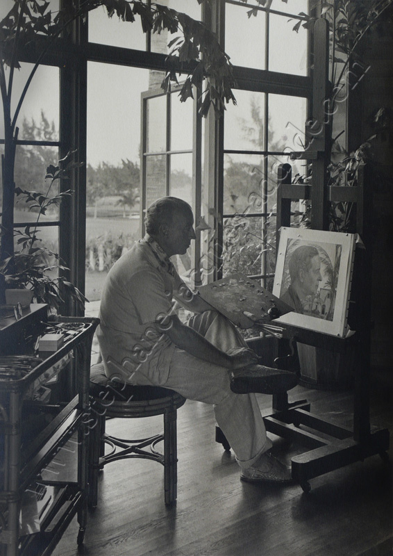  Samuel H. Gottscho - Bernard Boutet de Monvel à Palm Beach devant le portrait de W. K. Vanderbilt 1937