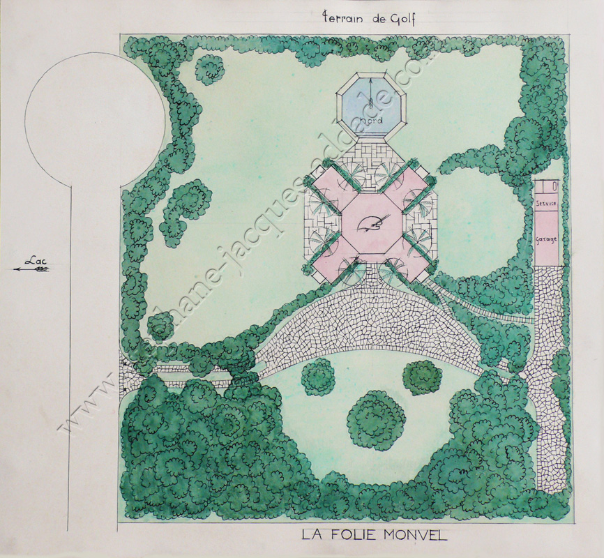  Bernard Boutet de Monvel - Dessin du plan de la Folie Monvel 1937