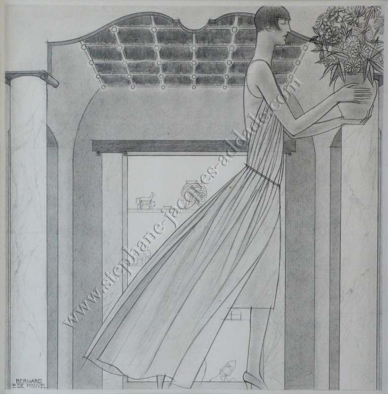  Bernard Boutet de Monvel - La robe d'hÃ´tesse, robe de Paul Poiret dans un intÃ©rieur de Martine - Harper's Bazar Juin 1926
