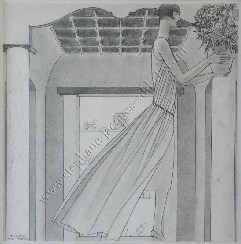  Bernard Boutet de Monvel - La robe d'hôtesse, robe de Paul Poiret dans un intérieur de Martine - Harper's Bazar Juin 1926