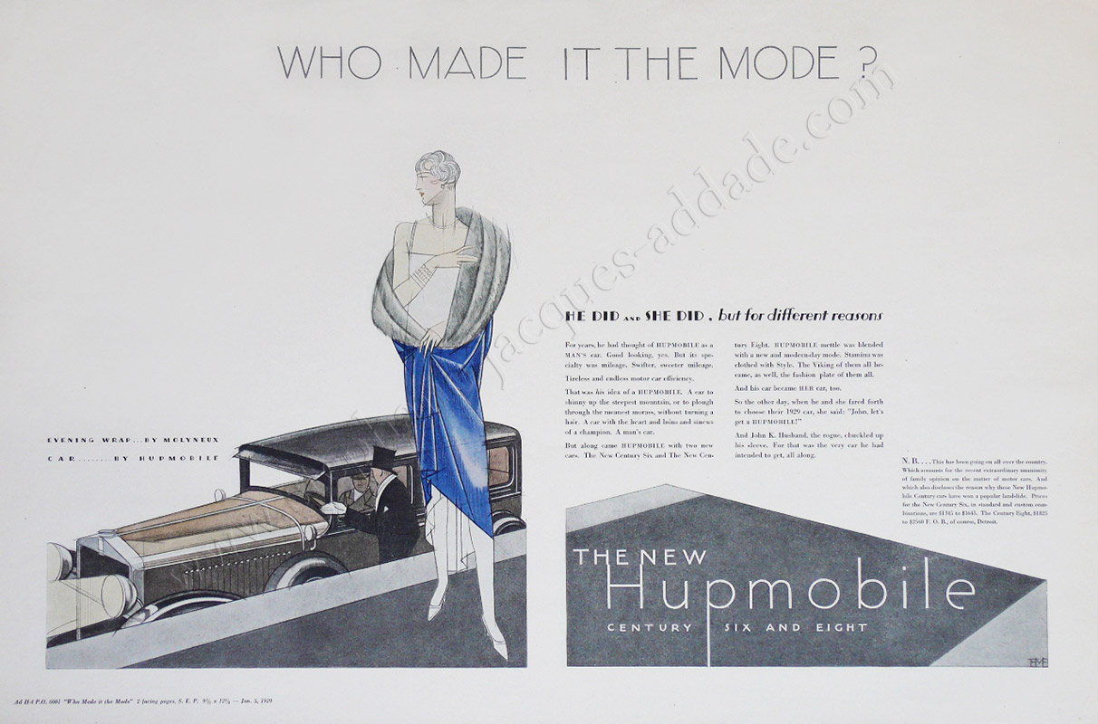  Bernard Boutet de Monvel - Advertising for Hupmobile - January 1929