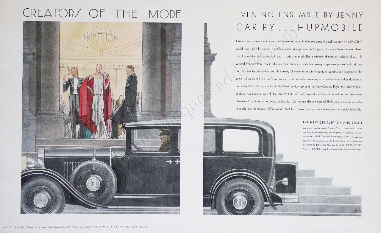 Bernard Boutet de Monvel - Publicité pour Hupmobile - février 1929