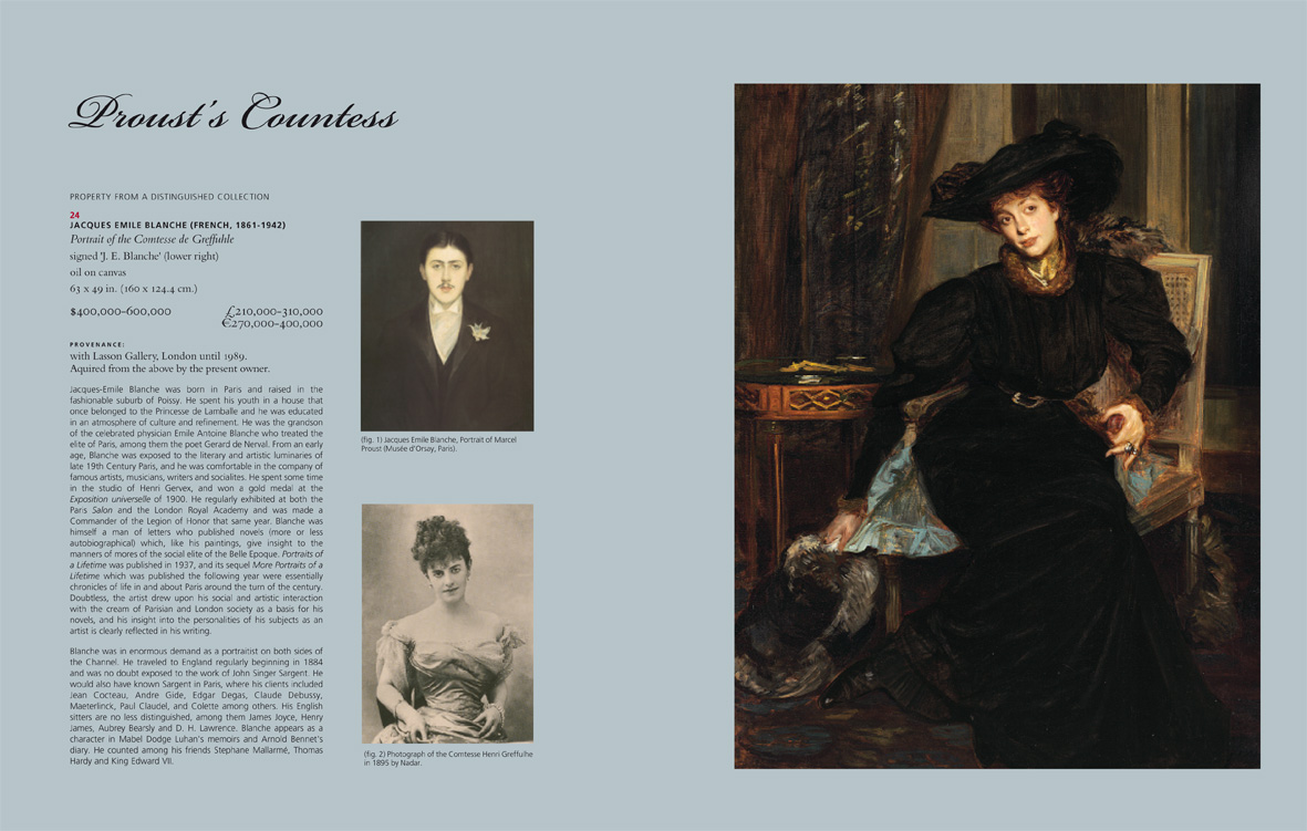 Notice publiée par Christie’s et intitulée Proust’s Countess