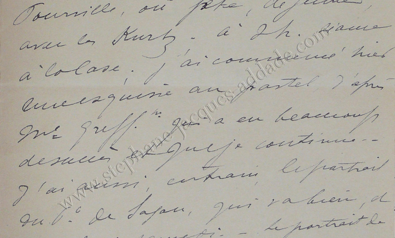  Jacques-Emile Blanche. Lettre du 10 Août 1887