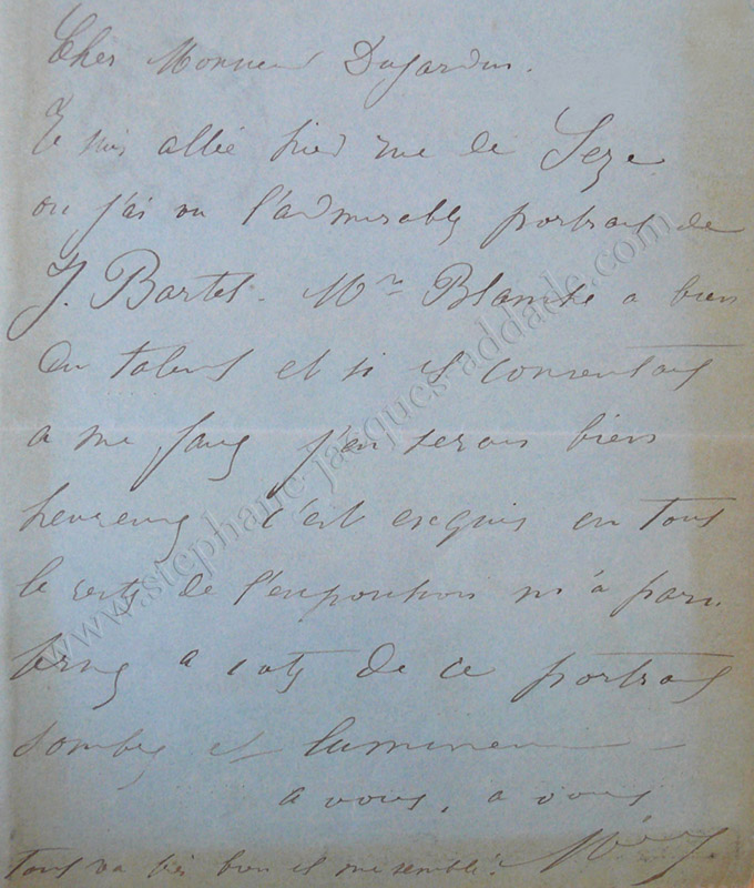 Télégramme de Méry Laurent à Édouard Dujardin : texte.