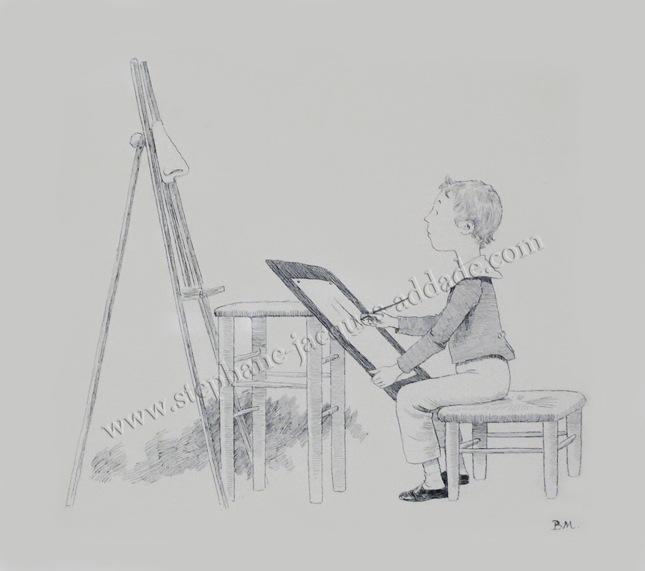  Maurice Boutet de Monvel - Bernard dessinant dans l'atelier de la rue Rousselet c. 1885