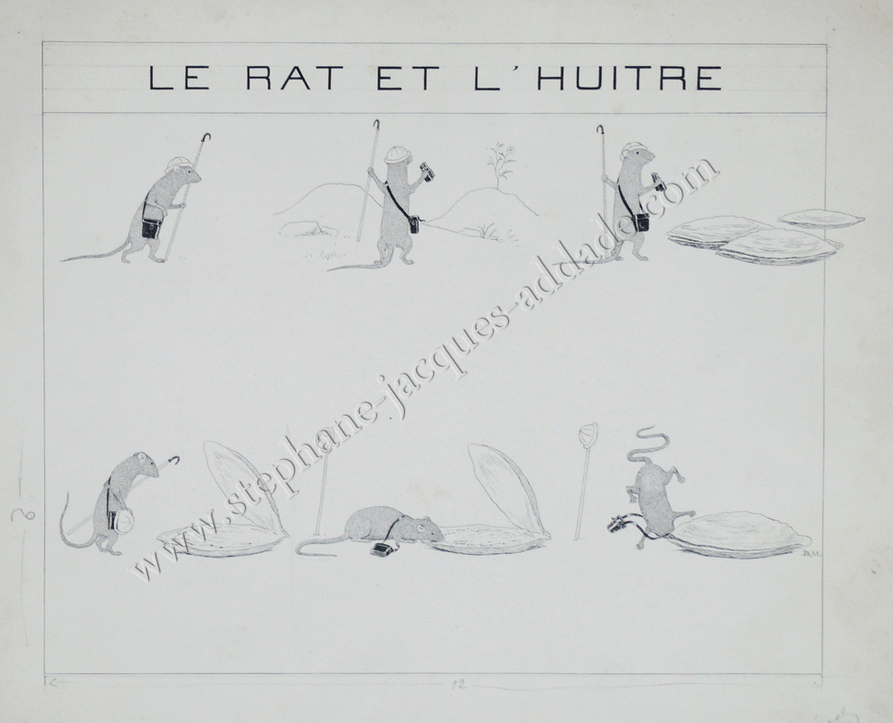  Maurice Boutet de Monvel - Le rat et l’huître - Fables choisies 1888